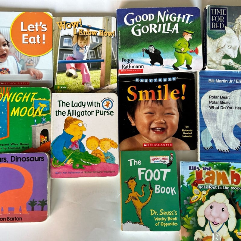 Children’s Board Book Lot (10) Nursery School Preschool Baby Kids Sensory