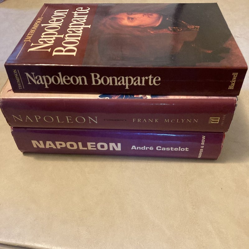  Napoleon Bonaparte Biography 3 Book LOT. Hardback & Paperback HISTORICAL Bundle.