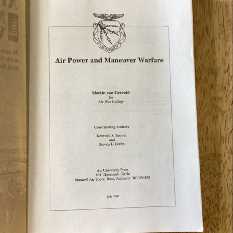 Air Power & Maneuver Warefare