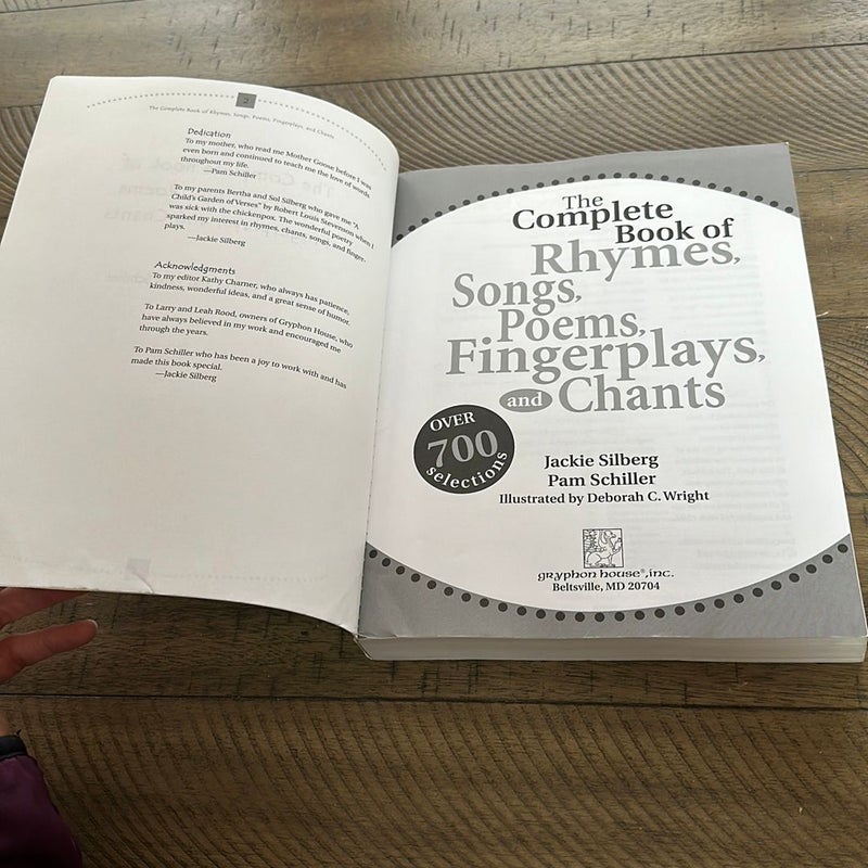 The Complete Book of Rhymes, Songs, Poems, Fingerplays and Chants