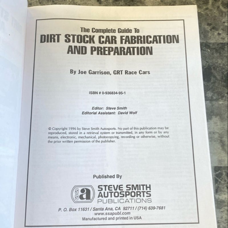 Dirt Stock Car Fabrication and Preparation
