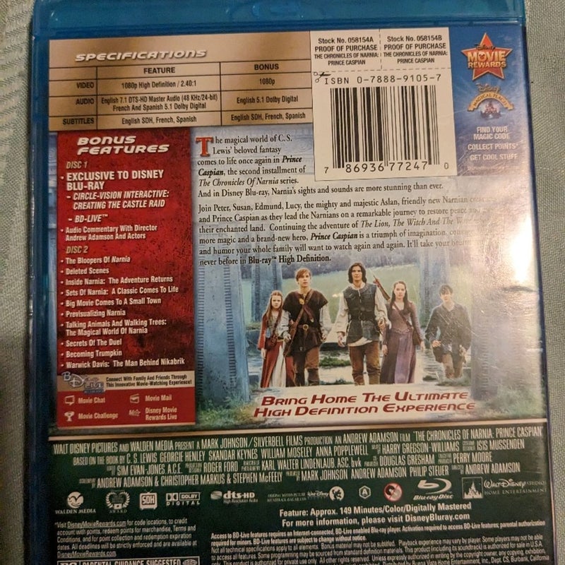 Prince Caspian (The Chronicles of Narnia) Blu-ray 2 Disc Set