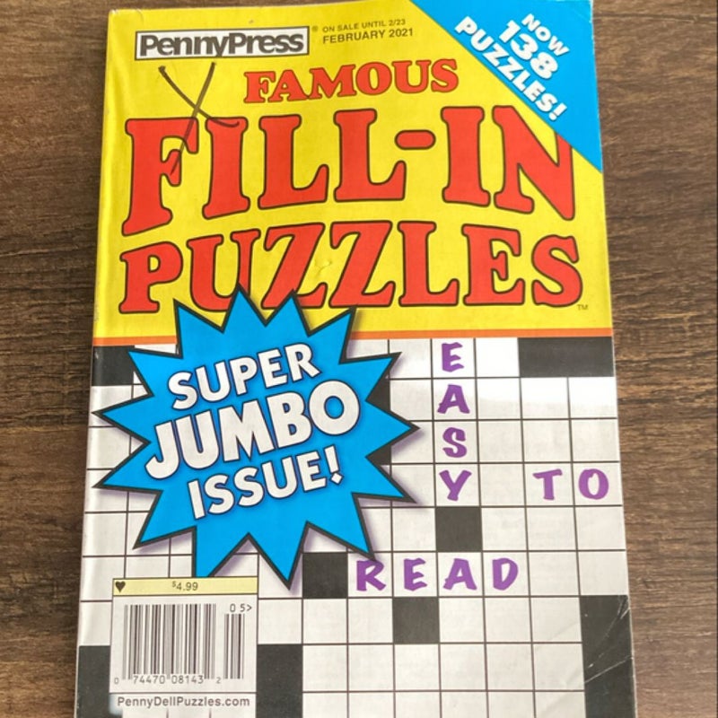 Penny Press Famous Fill In Puzzles 🧩 2021