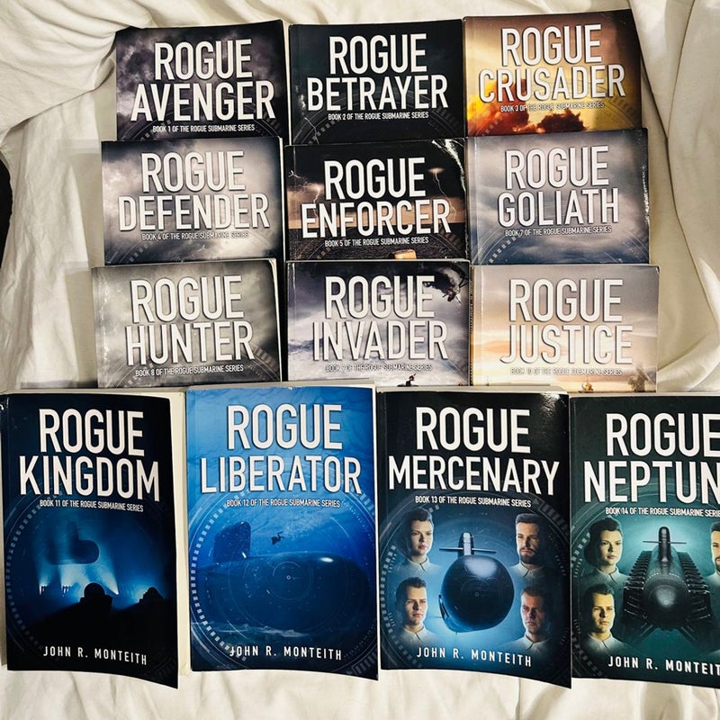 Lot of 13 Novels by John R. Montieth. Rogue Series. Submarine 