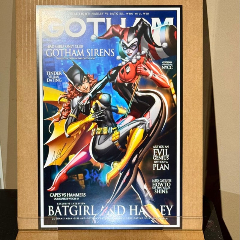 Gotham Batgirl and Harley Quinn Art Print DC Comics Signed