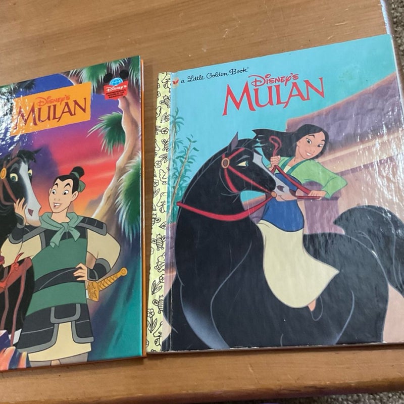 Disney Mulan  set of 2 children’s vintage hardcover books .