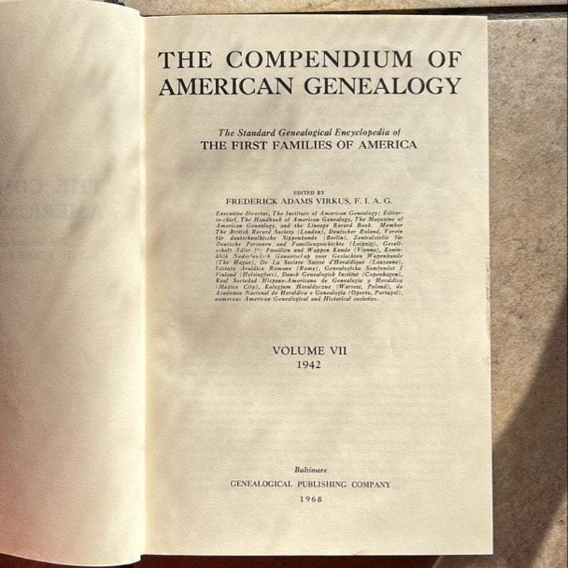 The Compendium of American Geneaology, Vol VII (1968)