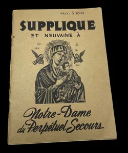 French Catholic Religious Book supplique à notre dame du perpétuel secours