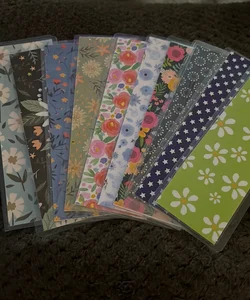 10 double sided laminated bookmark flowers spring summer