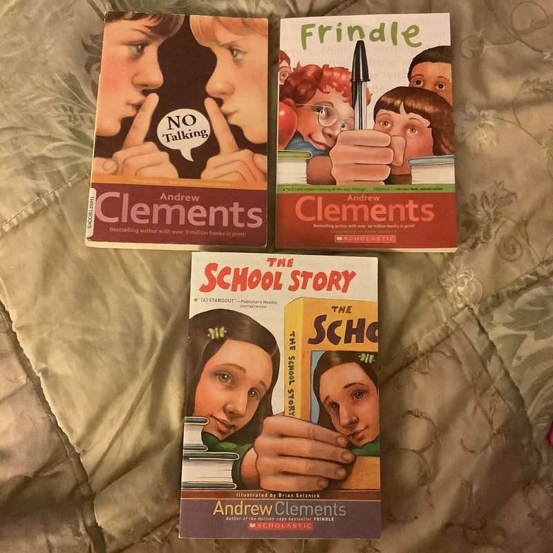 Andrew Clements Bundle - No Talking, Frindle and The School Story
