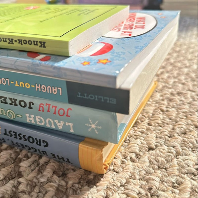Lot of 5 laugh out loud, knock and Christmas joke books