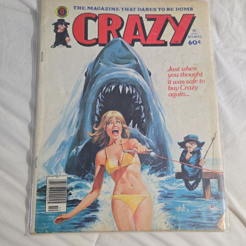 Crazy Magazine Jaws 2 cover vintage satire VG