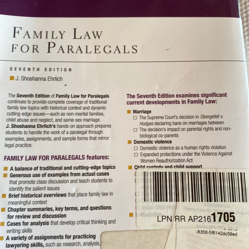Family Law For Paralegals 
