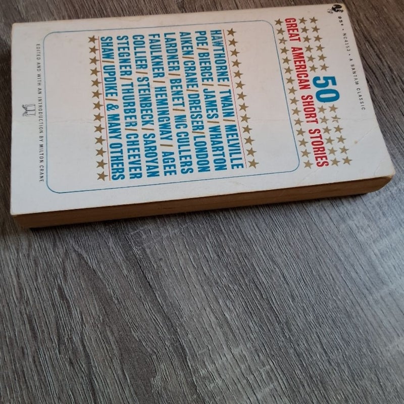 Fifty Great America Short Stories Edited by Milton Crane 1966 Bantam Paperback 