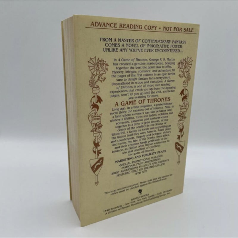 A Game of Thrones: ARC (Advanced Reading Copy)