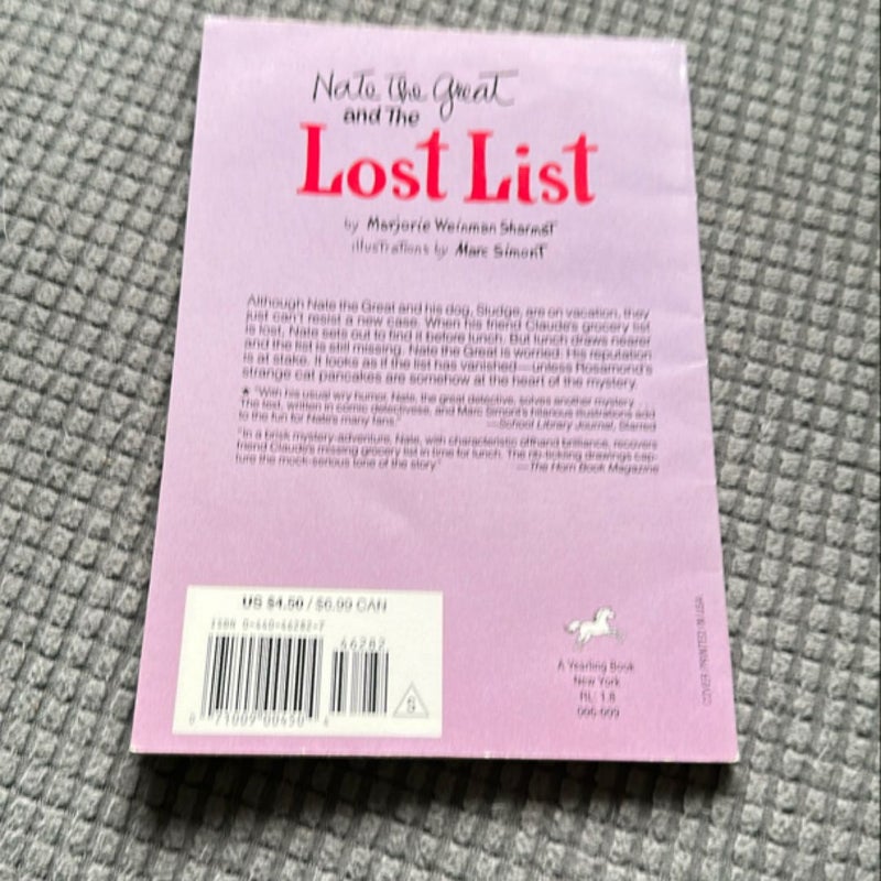 Nate the Great and the Lost List