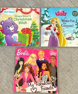 Children’s book bundle 3 books Disney, Care Bears and Barbie 