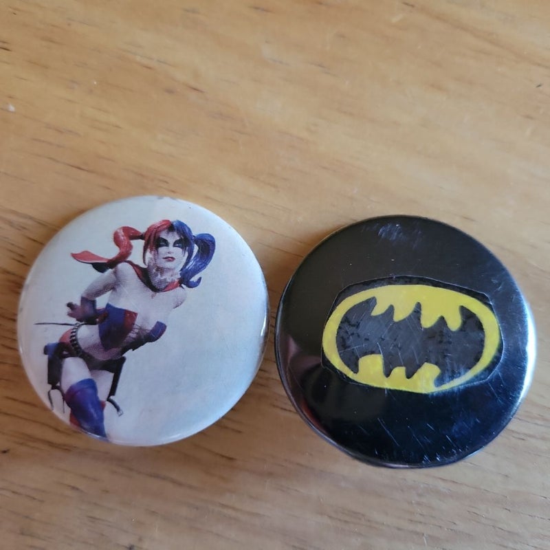 Harley Quinn and Batman Pins