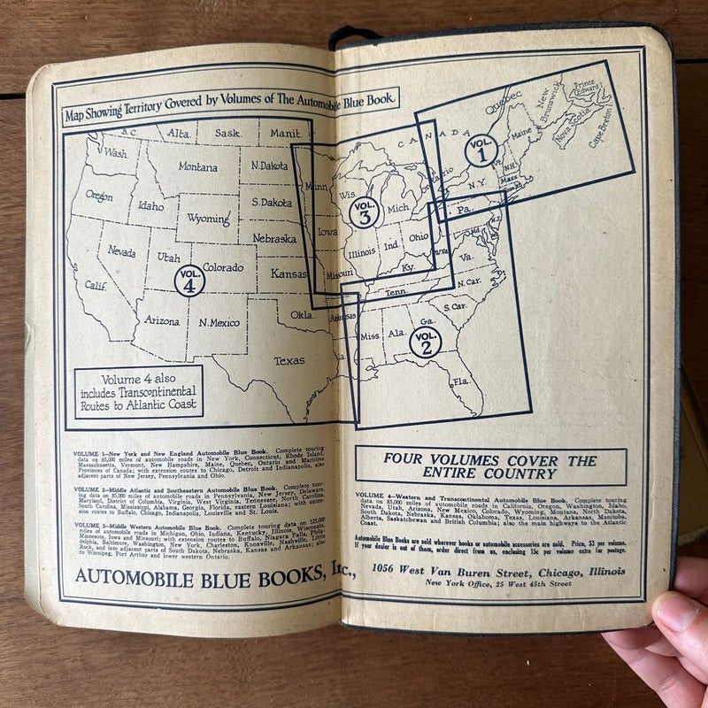 Automobile Blue Book with Original Map Holder