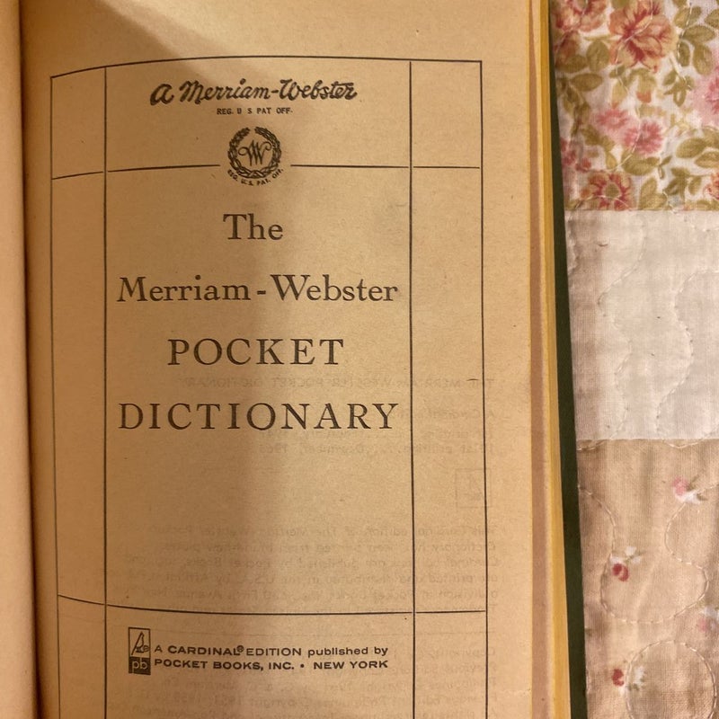 The Merriam-Webster Pocket Dictionary 