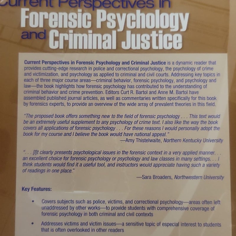 Current Perspectives in Forensic Psychology and Criminal Justice