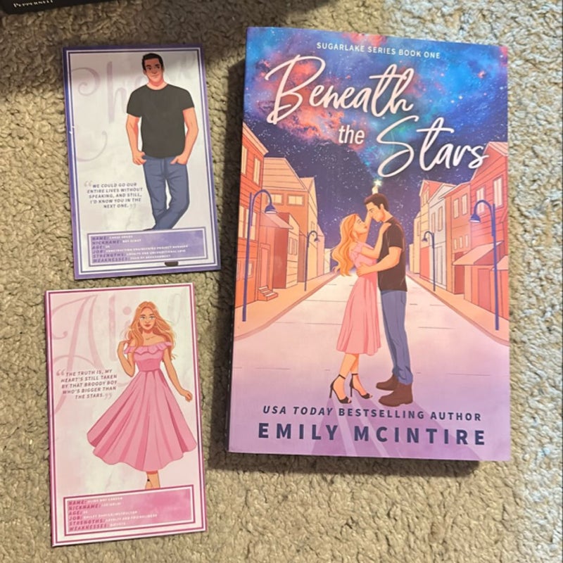 Beneath the stars with character cards
