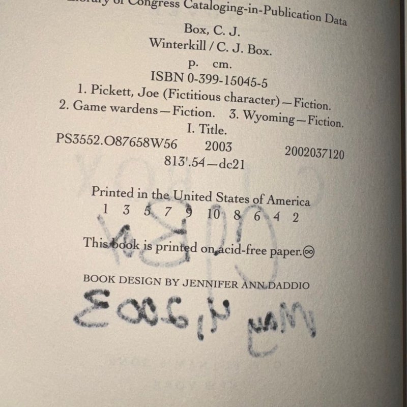 Winterkill SIGNED 
