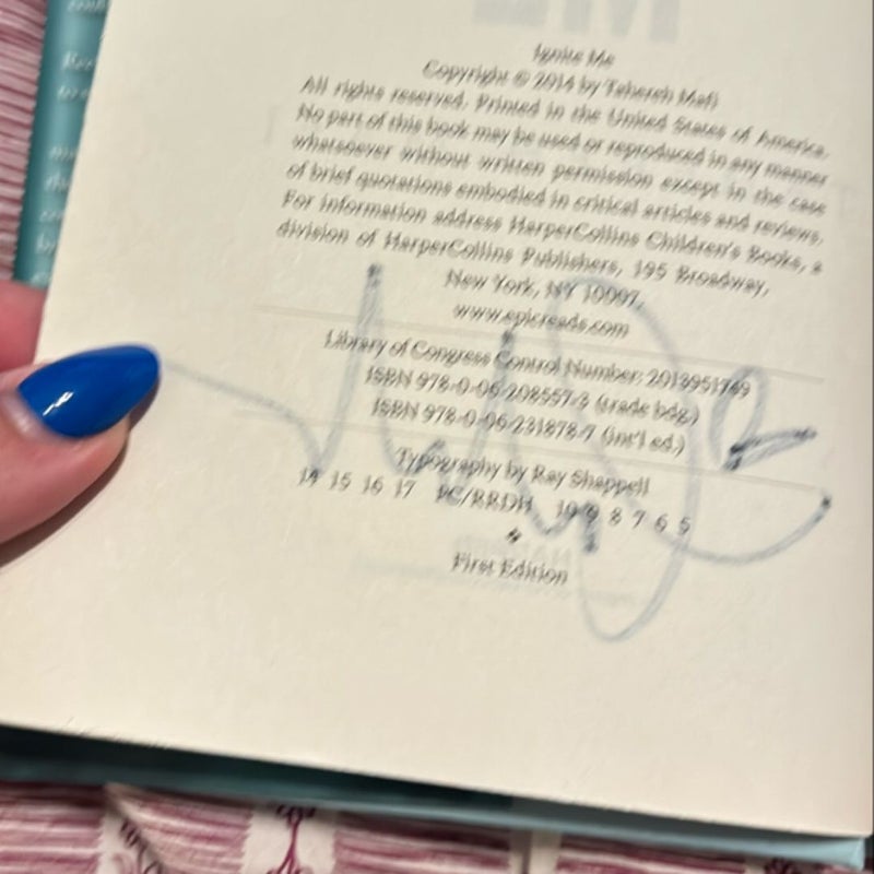 Ignite Me (SIGNED/AUTOGRAPHED—original signature!)