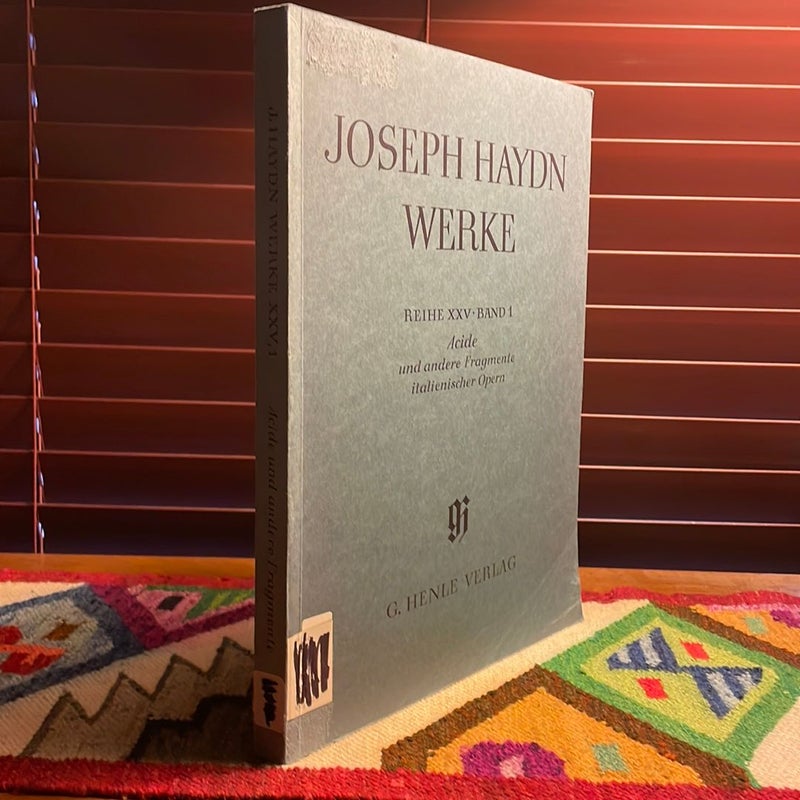 Joseph Haydn Werke: Reihe XXV Band 1 Acide