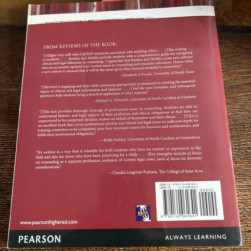 Ethical, Legal, and Professional Issues in Counseling