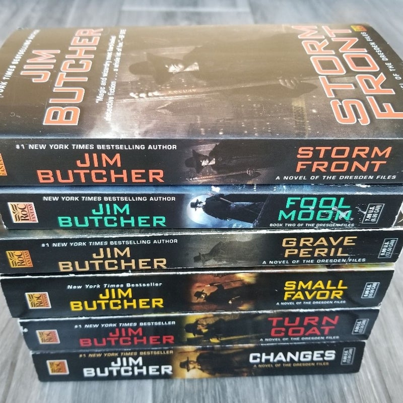 LOT OF (6) JIM BUTCHER: THE DRESDEN FILES #1-3, #10-12 1ST EDITION Urban Fantasy