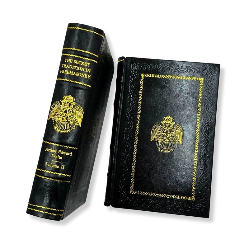 The Secret Tradition in Freemasonry two Volumes set by Arthur Edward Waite Leather-Bound