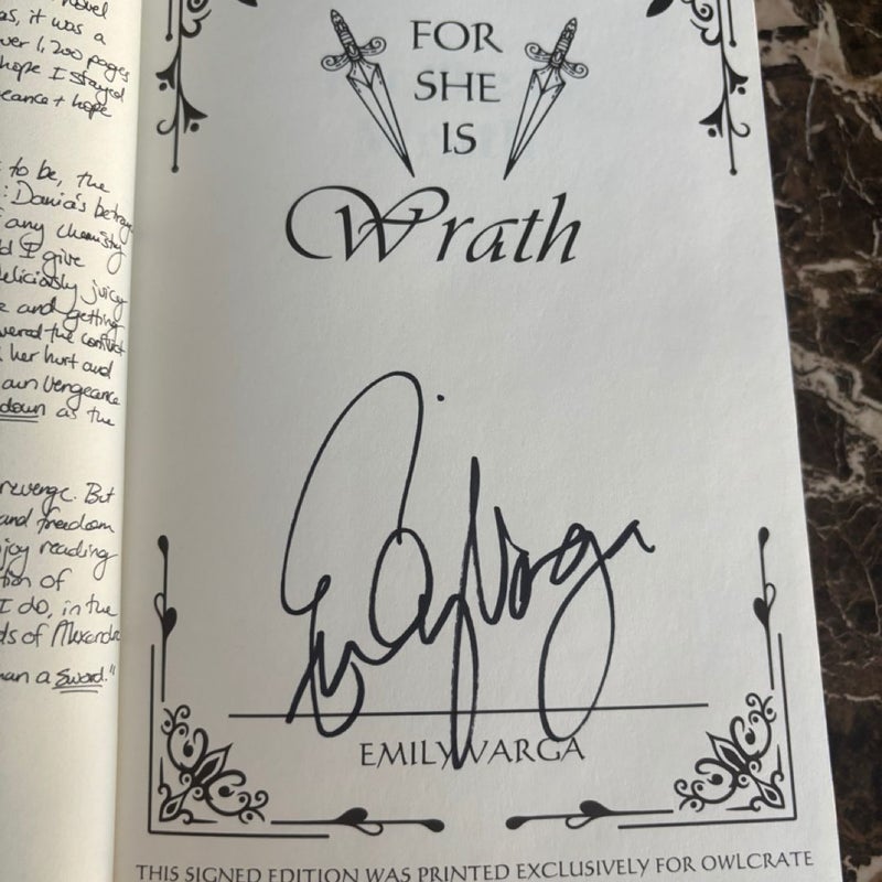 OWLCRATE Exclusive SIGNED For She Is Wrath