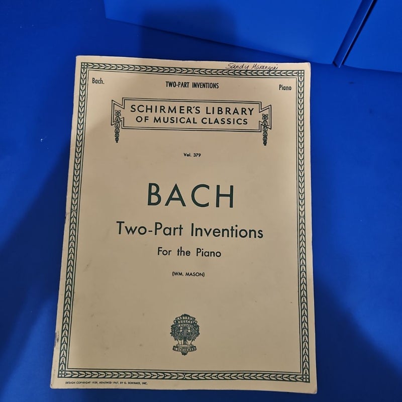 BACH: Two-Part Inventions For the Piano