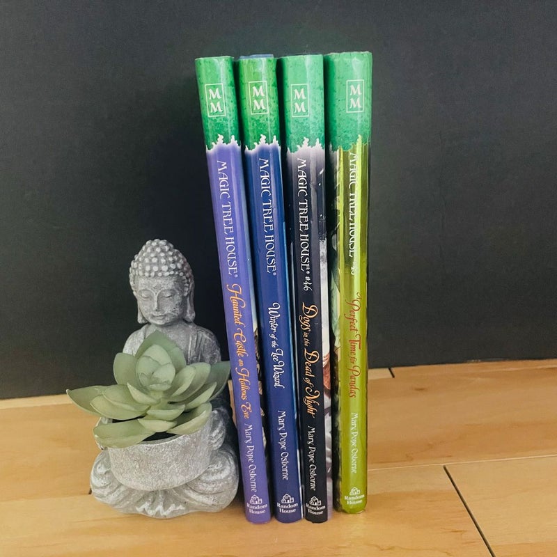 Magic Tree House Bundle (Merlin Mission)Lot of 4; Haunted Castle on Hallows Eve (30), Winter of the Ice Wizard (32), Dogs in the Dead of Night (46), Perfect Time for Pandas (48)