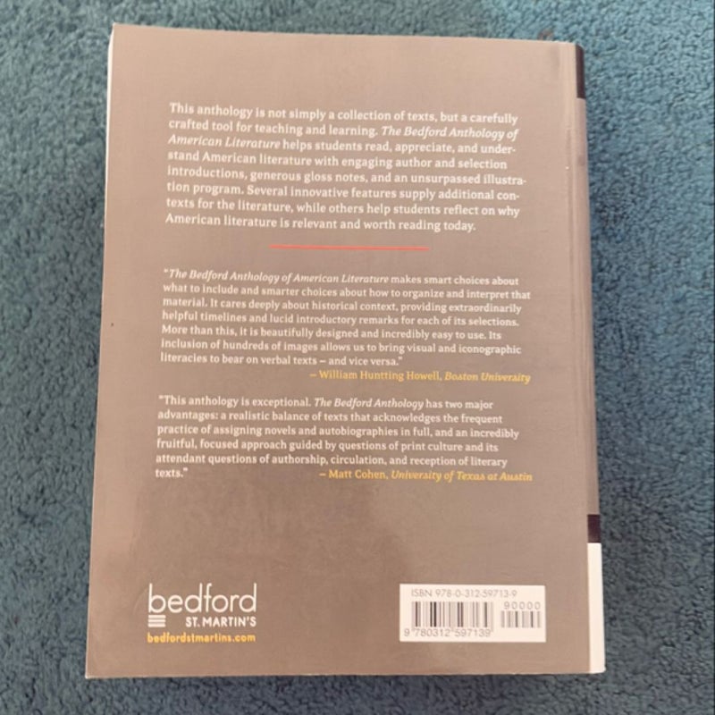 The Bedford Anthology of American Literature, Shorter Edition