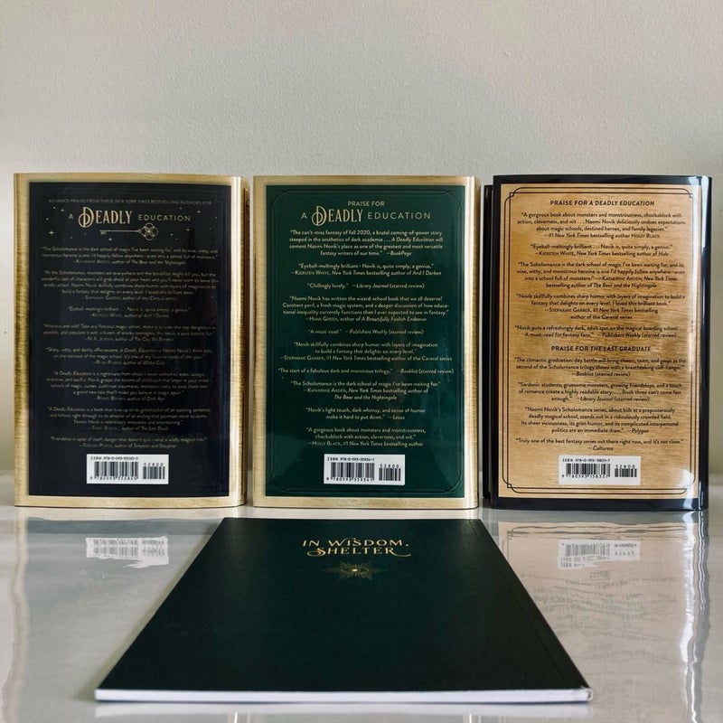 The Scholomance Series: Books 1-3 w/ Student Handbook Barnes & Noble SIGNED First Edition Set