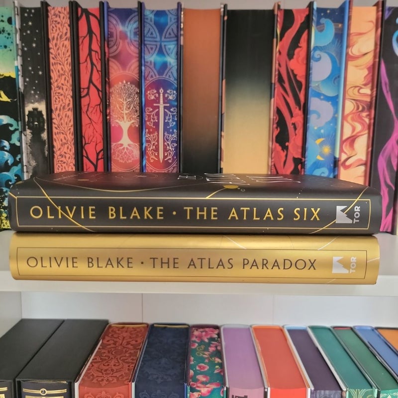 The Atlas Six, B&N The Atlas Paradox and Fairyloot Atlas Six Pillow Cover