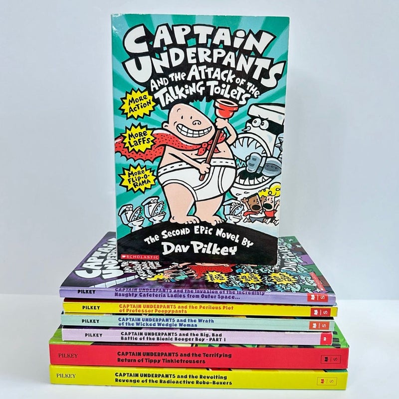 Captain Underpants book bundle, 7 books
