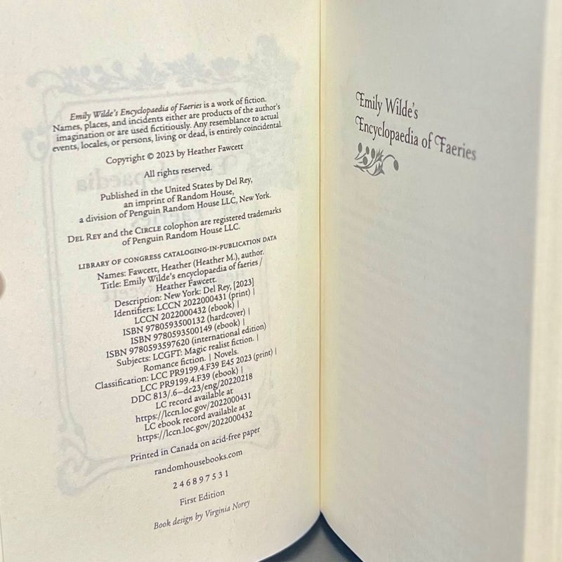 Emily Wilde's Encyclopaedia of Faeries:OOP FIRST EDITION 
