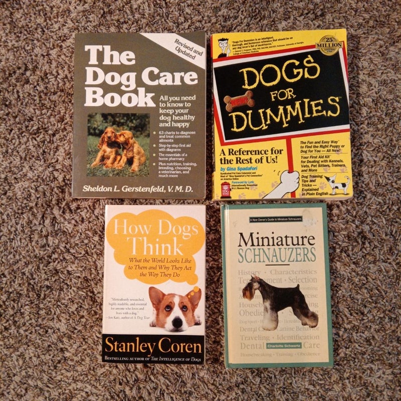 Four books about dogs.