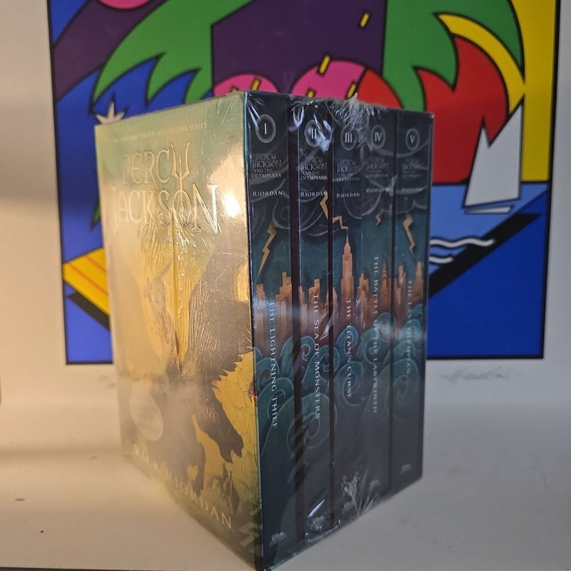 Percy Jackson and the Olympians 5 Book Paperback Boxed Set (new Covers W/poster)