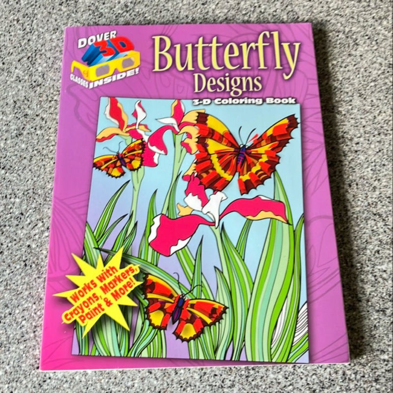 3-D Coloring Book - Butterfly Designs