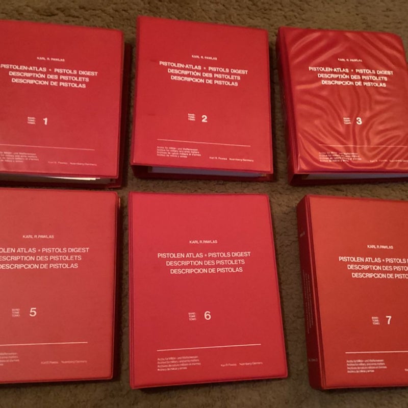Pistols digest volume 1,2,3,5,6&7 1970s by Karl r. Pawlas