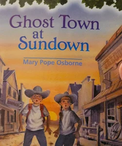 Ghost town at sundown. Magic tree house