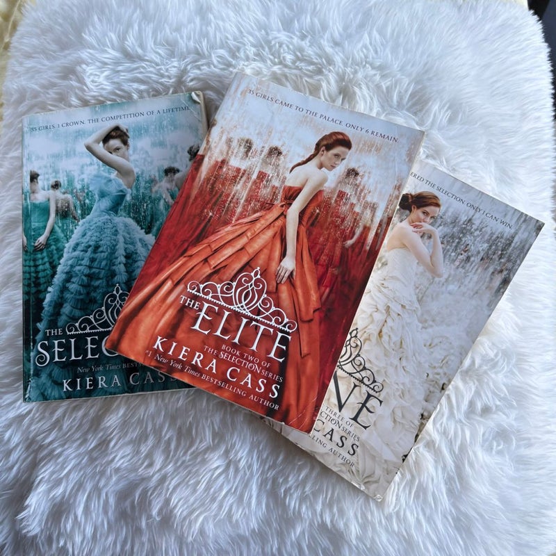 Three Paperbacks - The Selection Trilogy: The Selection, The Elite, & The One