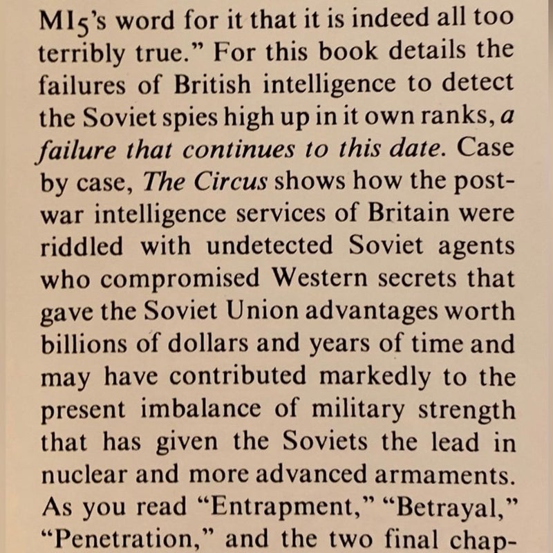SOLD-  Espionage British Intelligence HC Book CIRCUS by Nigel West MI-5 Operations ~