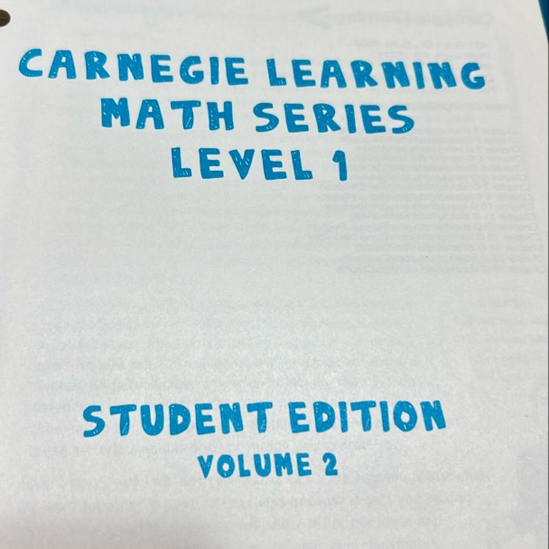 Carnegie, learning math series course one volume two Carnegie, learning math series course one volume two