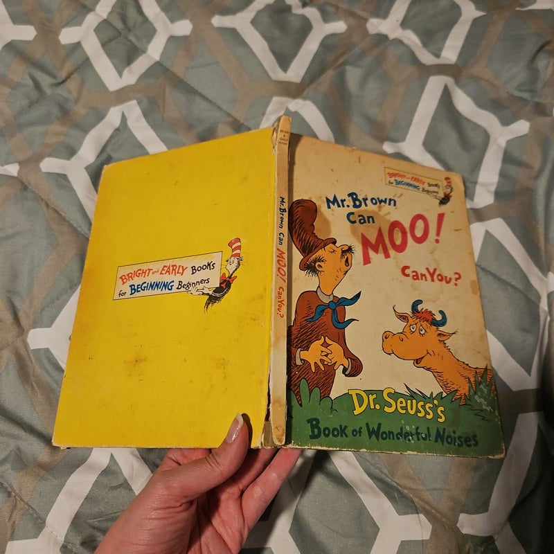 1970 Dr. Seuss Mr. Brown Can Moo! Can You? Wonderful Noises Book Club Edition