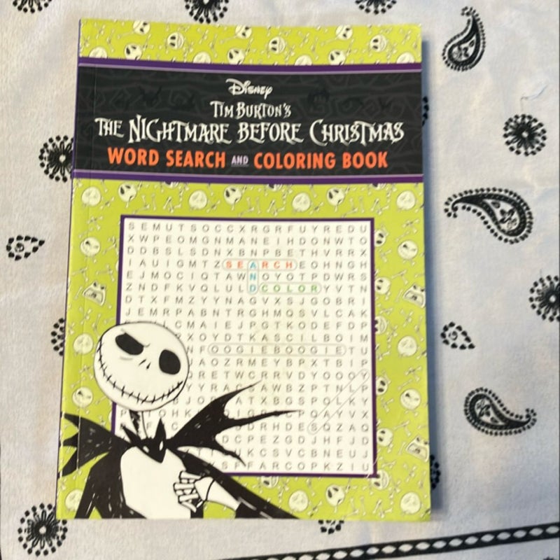 Disney Tim Burton's the Nightmare Before Christmas Word Search and Coloring Book